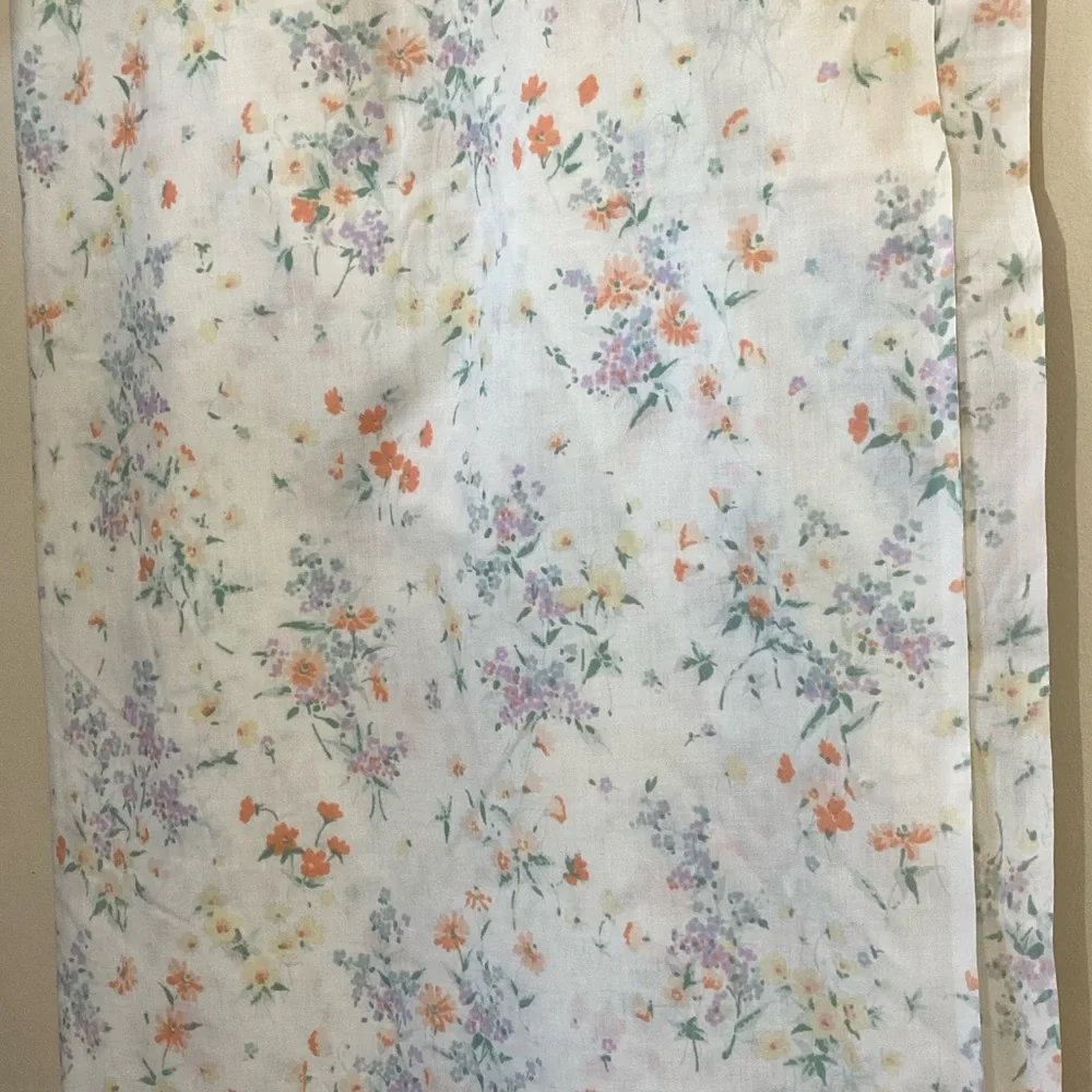 Vintage Morgan Jones Double Flat Sheet in a beautiful pastoral floral pattern